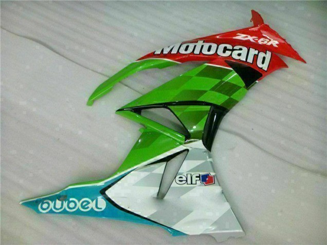 Kawasaki ZX6R Motorrad Verkleidung 2009-2012 - Grun Weiss Rot Schwarz Blau Motocard