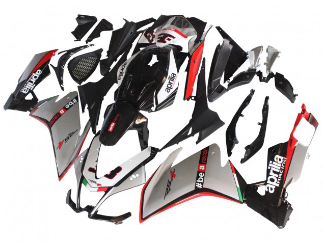 Aprilia RS4 50 125 Motorrad Verkleidung 2012-2018 - Silber Rot Glanzendes Schwarz
