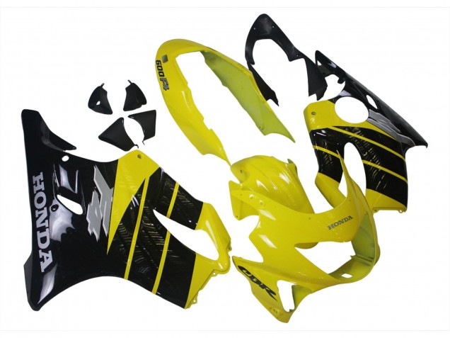 Honda CBR600 F4 Motorrad Verkleidung 1999-2000 - Gelb Glanzendes Schwarz