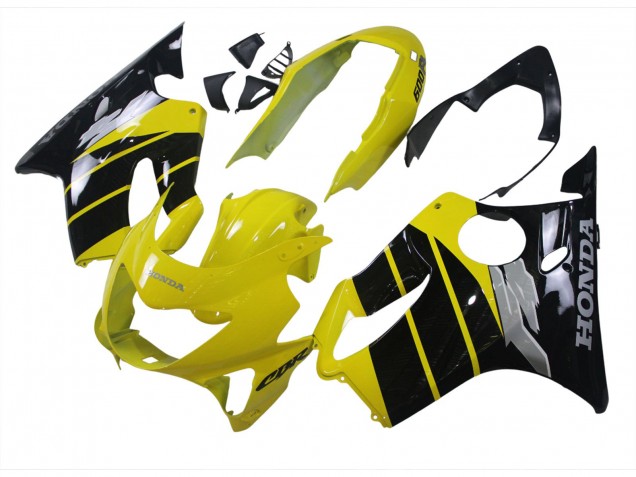 Honda CBR600 F4 Motorrad Verkleidung 1999-2000 - Gelb Glanzendes Schwarz
