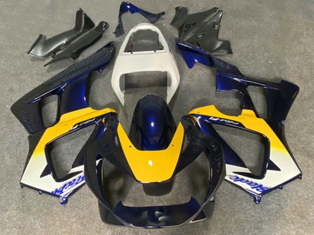 Honda CBR900RR 929 Motorrad Verkleidung 2000-2001 - Weiss Gelb Dunkel Blau