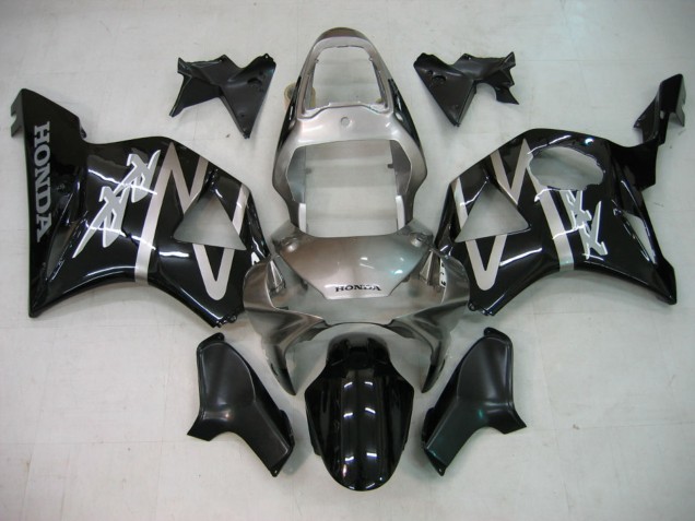 Honda CBR900RR 954 Motorrad Verkleidung 2002-2003 - Silber Glanzendes Schwarz