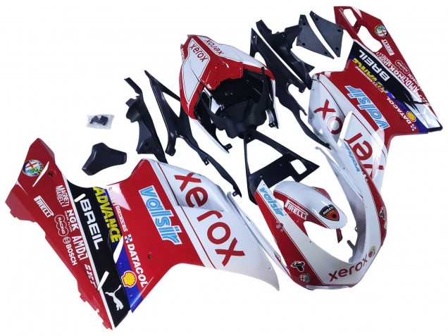 Ducati 848/1098/1198 Motorrad Verkleidung 2007-2014 - Weiss Rot Glanzendes Schwarz Valsir Xerox