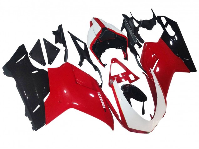Ducati 1098 Motorrad Verkleidung 2007-2014 - Weiss Rot Glanzendes Schwarz