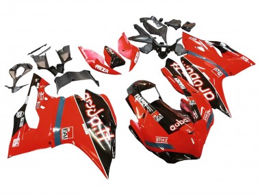 Ducati 959/1299 Motorrad Verkleidung 2015-2020 - Rot Glanzendes Schwarz Fiamm