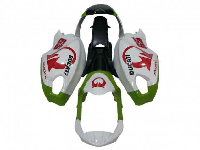 Ducati Monster 696 796 1100 1100S Motorrad Verkleidung 2008-2012 - Weiss Grun Rot Pramac
