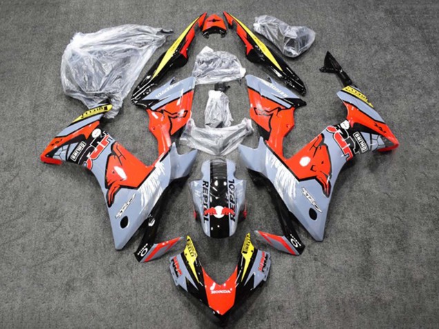 Honda CBR500R Motorrad Verkleidung 2013-2015 - Glanzendes Nardo Grau Gelb Glanzendes Schwarz Repsol HRC Red Bull