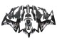 Honda CBR500R Motorrad Verkleidung 2013-2015 - Glanzendes Schwarz Silber Flamme