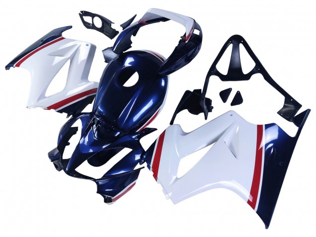 Honda VFR 800 Motorrad Verkleidung 2002-2013 - Weiss Rot Dunkel Blau