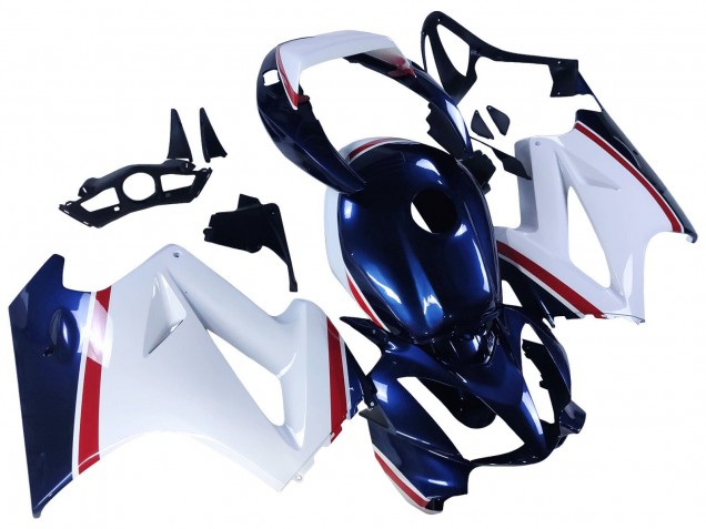 Honda VFR 800 Motorrad Verkleidung 2002-2013 - Weiss Rot Dunkel Blau