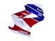 Honda VFR 800 Motorrad Verkleidung 2002-2013 - Weiss Rot Blau Motul