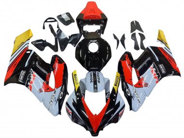 Honda CBR1000RR Motorrad Verkleidung 2004-2005 - Gelb Rot Weiss Glanzendes Red Bull Repsol HRC