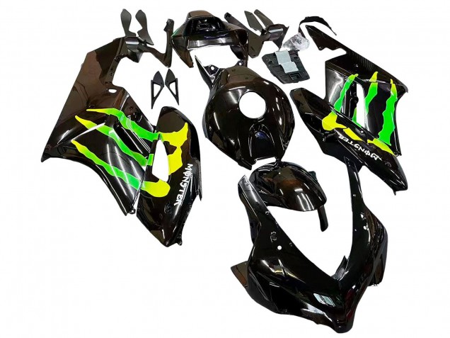 Honda CBR1000RR Motorrad Verkleidung 2004-2005 - Glanzendes Schwarz Gelb Grun Monster
