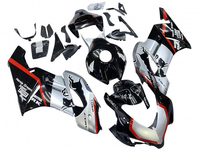 Honda CBR1000RR Motorrad Verkleidung 2004-2005 - Silber Glanzendes Schwarz Rot Streifen