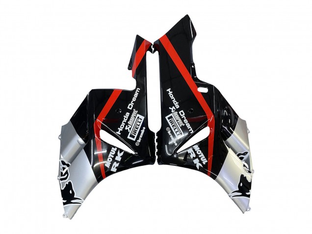 Honda CBR1000RR Motorrad Verkleidung 2004-2005 - Silber Glanzendes Schwarz Rot Streifen