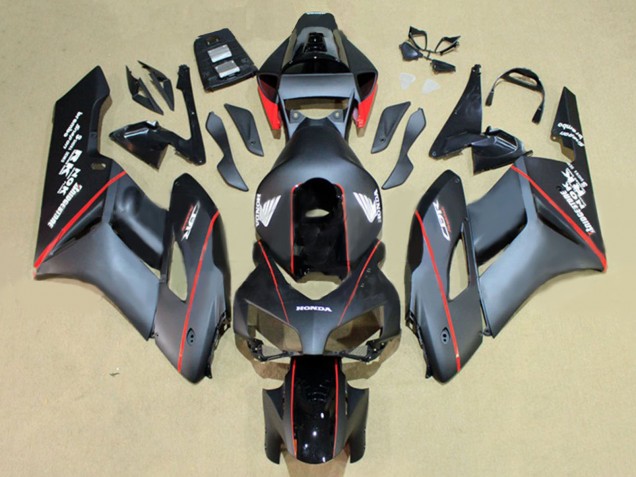 Honda CBR1000RR Motorrad Verkleidung 2004-2005 - Glanzendes Schwarz Glanzendes Grau Rot Streifen