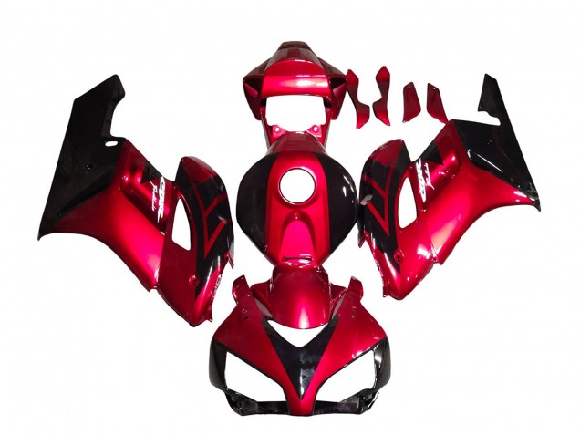 Honda CBR1000RR Motorrad Verkleidung 2004-2005 - Rot Glanzendes Schwarz Streifen