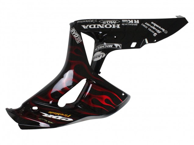Honda CBR1000RR Motorrad Verkleidung 2006-2007 - Glanzendes Schwarz Gelb Rot Flamme