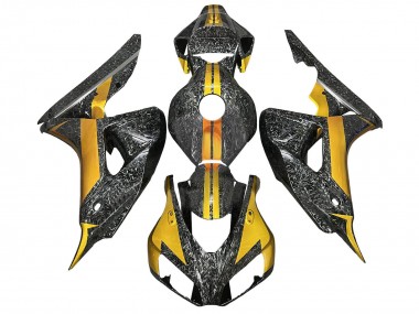 Honda CBR1000RR Motorrad Verkleidung 2006-2007 - Gold Schwarz Geschmiedet Carbonfaser