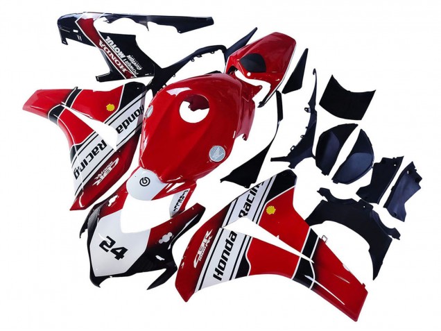 Honda CBR1000RR Motorrad Verkleidung 2008-2011 - Weiss Rot Glanzendes Schwarz Rennen 24