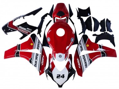 Honda CBR1000RR Motorrad Verkleidung 2008-2011 - Weiss Rot Glanzendes Schwarz Rennen 24