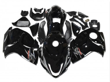 Suzuki GSXR 1300 Hayabusa Motorrad Verkleidung 2008-2020 - Glanzendes Schwarz Grau