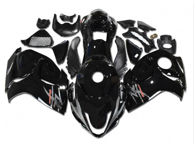 Suzuki GSXR 1300 Hayabusa Motorrad Verkleidung 2008-2020 - Glanzendes Schwarz Grau