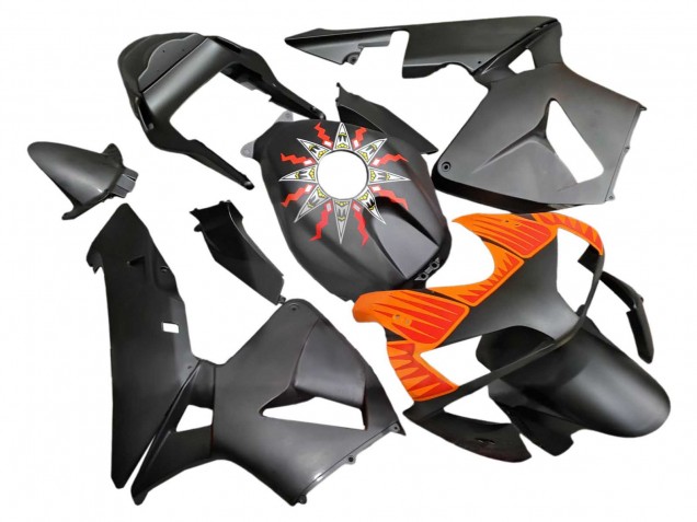 Honda CBR600RR Motorrad Verkleidung 2003-2004 - Matt Schwarz Orange