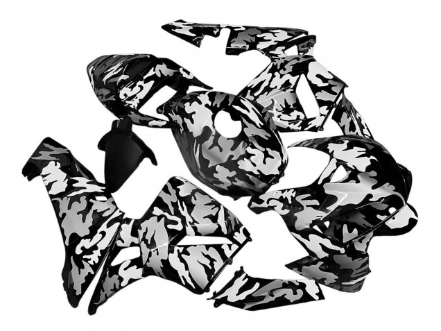 Honda CBR600RR Motorrad Verkleidung 2005-2006 - Schwarz Weiss Grau Camouflage