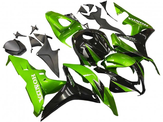 Honda CBR600RR Motorrad Verkleidung Kit 2007-2008 - Grun Glanzendes Schwarz
