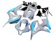 Honda CBR600RR Motorrad Verkleidung 2007-2008 - Glanzendes Grau Hellblau