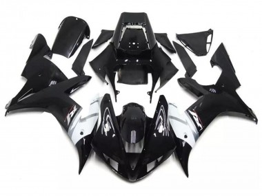 Yamaha YZF R1 Motorrad Verkleidung 2002-2003 - Glanzendes Schwarz Weiss Silber