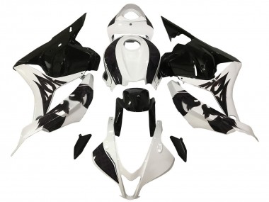 Honda CBR600RR Motorrad Verkleidung 2009-2012 - Weiss Glanzendes Schwarz