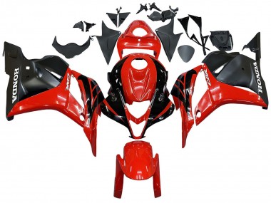 Honda CBR600RR Motorrad Verkleidung 2009-2012 - Rot Glanzendes Schwarz Matt Schwarz Streifen