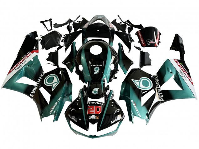 Honda CBR600RR Motorrad Verkleidung 2013-2023 - Blau Grun Blau Glanzendes Schwarz Petronas 20