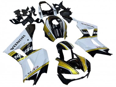 Honda CBR600RR Motorrad Verkleidung 2013-2023 - Weiss Gold Glanzendes Schwarz Repsol