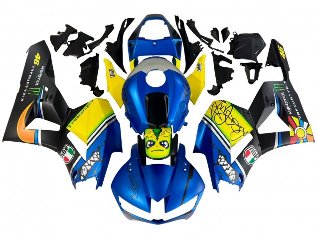 Honda CBR600RR Motorrad Verkleidung 2013-2023 - Blau Gelb Matt Schwarz Grun Monster Hai