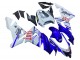 Kawasaki ZX10R Motorrad Verkleidung 2004-2005 - Glanzendes Blau Weiss Fiat Motul