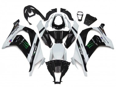 Kawasaki ZX10R Motorrad Verkleidung 2011-2015 - Weiss Glanzendes Schwarz Grun Monster