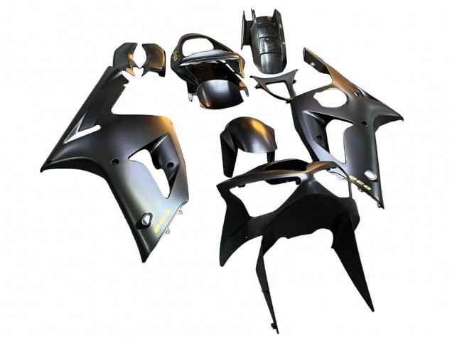 Kawasaki ZX6R Motorrad Verkleidung 2003-2004 - Matt Schwarz Gold 636