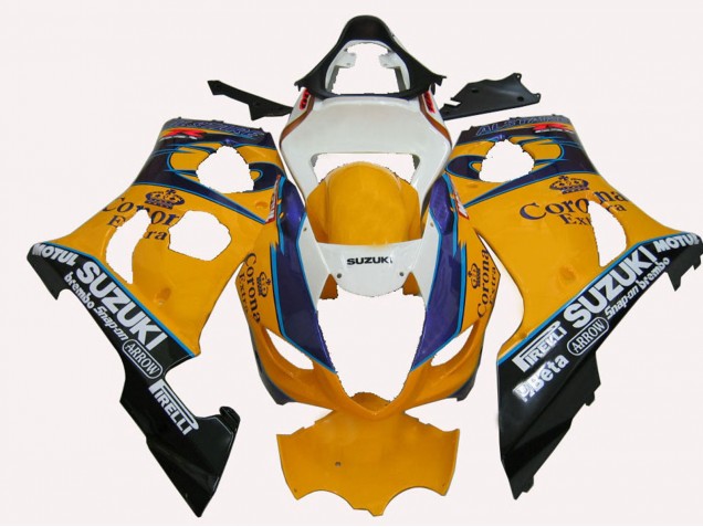Suzuki GSXR 1000 Motorrad Verkleidung 2003-2004 - Gelb Weiss Blau Schwarz Corona