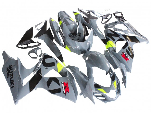 Suzuki GSXR 1000 Motorrad Verkleidung 2009-2016 - Grau Neon Gelb Schwarz Motul