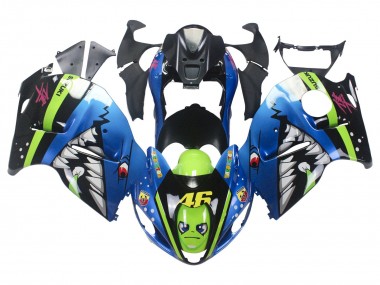 Suzuki GSXR 1300 Hayabusa Motorrad Verkleidung 1996-2007 - Blau Grun Hai 46