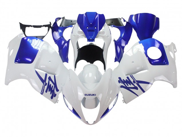 Suzuki GSXR 1300 Hayabusa Motorrad Verkleidung 1996-2007 - Weiss Blau Hayabusa