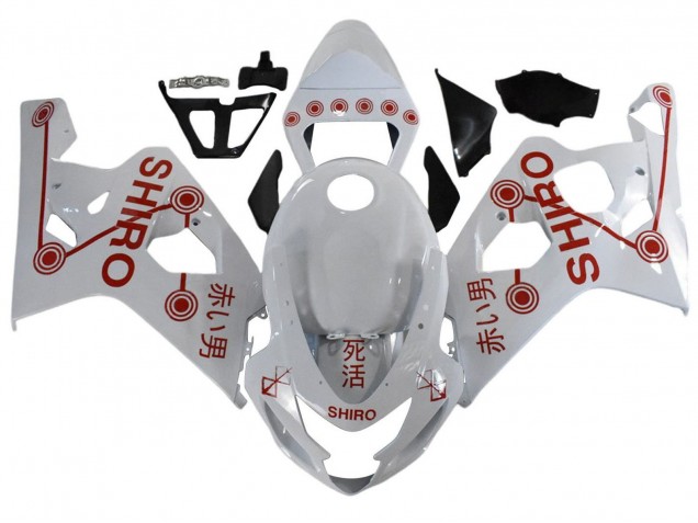 Suzuki GSXR 600 / GSXR 750 Motorrad Verkleidung 2001-2003 - Weiss Rot Shiro