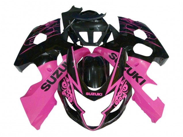 Suzuki GSXR 600 / GSXR 750 Motorrad Verkleidung 2004-2005 - Rosa Glanzendes Schwarz