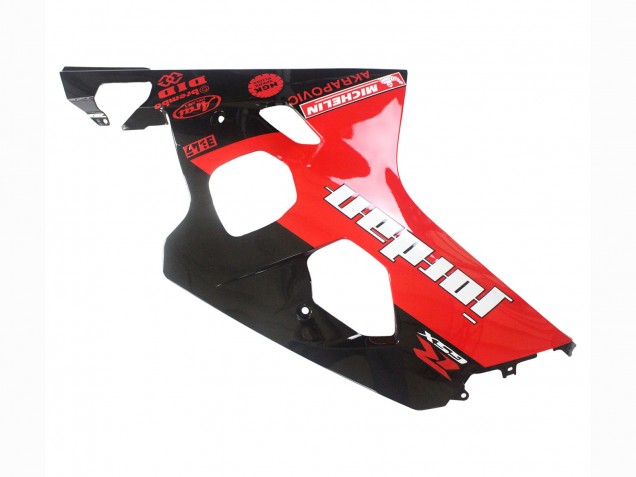 Suzuki GSXR 600 / GSXR 750 Motorrad Verkleidung 2004-2005 - Glanzendes Schwarz Rot Jordan Michelin