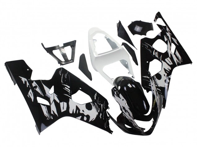Suzuki GSXR 600 / GSXR 750 Motorrad Verkleidung 2004-2005 - Weiss Schwarz