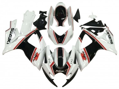 Suzuki GSXR 600 / GSXR 750 Motorrad Verkleidung 2006-2007 - Weiss Schwarz Rot
