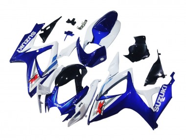 Suzuki GSXR 600 / GSXR 750 Motorrad Verkleidung 2006-2007 - Weiss Blau Glanzendes Schwarz Rot